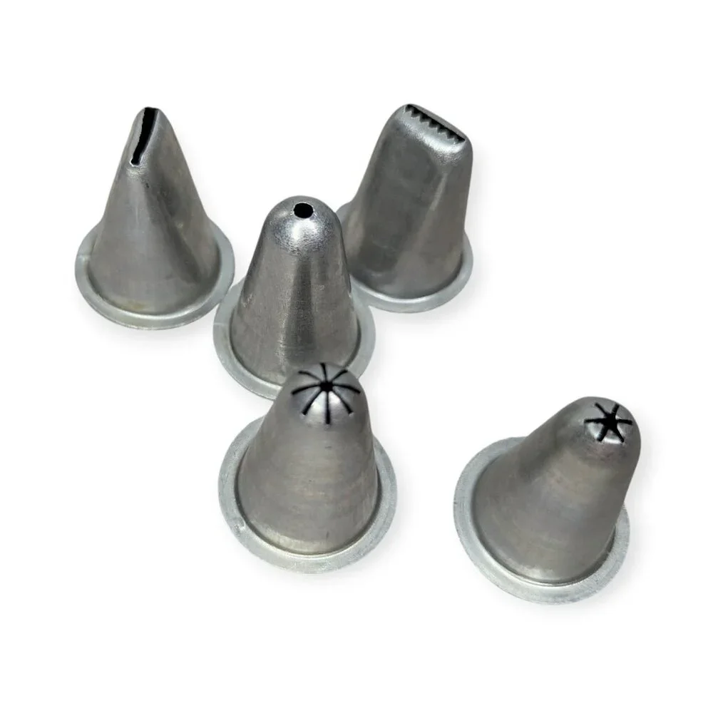 Vintage Aluminum Cookie Press Set with 9 Discs & Cake Decorator w/ 5 Tips